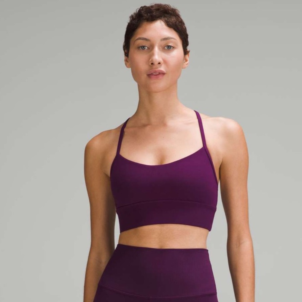 Lululemon | Flow Y Nulu Longline‎ Bra Light Support A-C Cups Dramatic Magenta 4